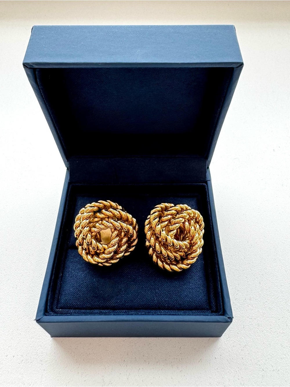 Vintage Givenchy Gold rope twist knot earrings